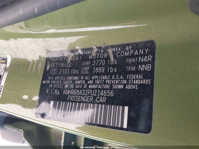 44805639 :رقم المزاد ، KMHRB8A32PU214656 vin ، 2023 Hyundai Venue Se مزاد بيع