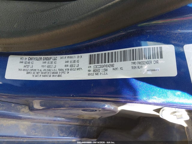 2015 Chrysler 200 S მანქანა იყიდება აუქციონზე, vin: 1C3CCCBGXFN542982, აუქციონის ნომერი: 44805669