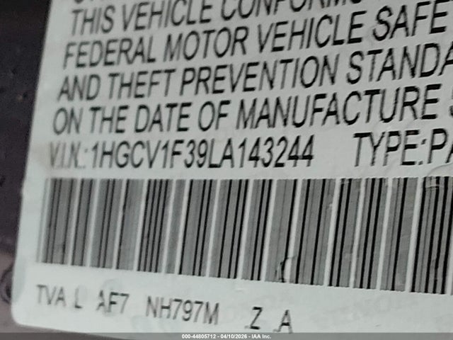 1HGCV1F39LA143244 Honda Accord Sport