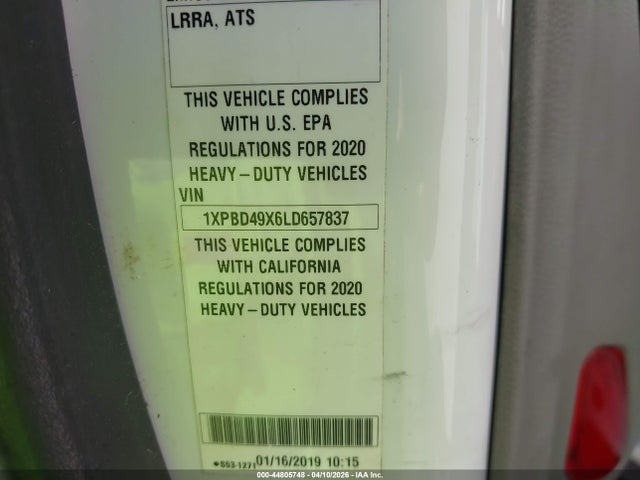Продажа на аукционе авто 2020 Peterbilt 579, vin: 1XPBD49X6LD657837, номер лота: 44805748