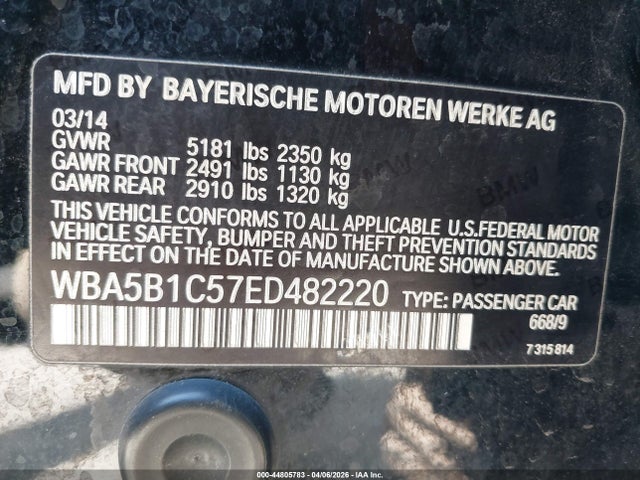 2014 BMW 535I WBA5B1C57ED482220 Photo 8