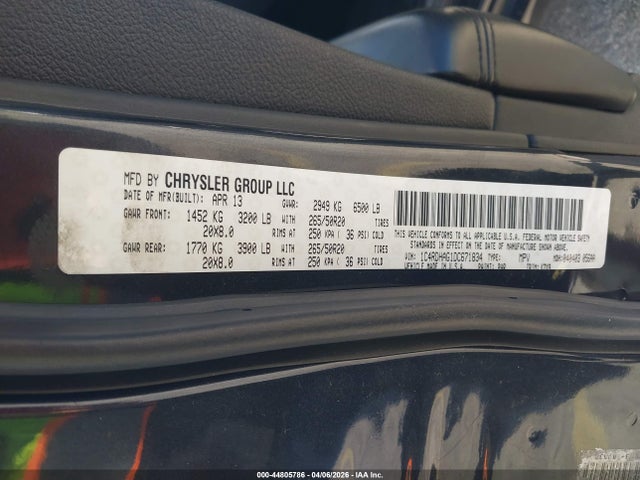 Aukcja sprzedaży 2013 Dodge Durango Sxt, vin: 1C4RDHAG1DC671834, numer aukcji: 44805786