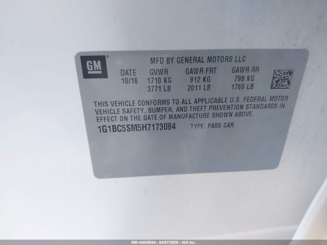 1G1BC5SM5H7173084 Chevrolet Cruze Ls Auto