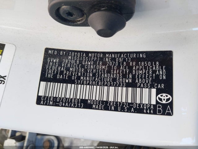 Toyota Corolla Le Eco 2014 5YFBPRHE8EP017733 Image 9