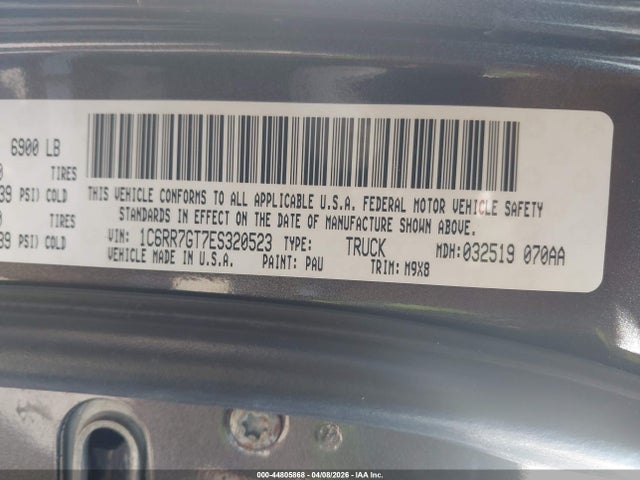 Продажа на аукционе авто 2014 Ram 1500 Big Horn, vin: 1C6RR7GT7ES320523, номер лота: 44805868