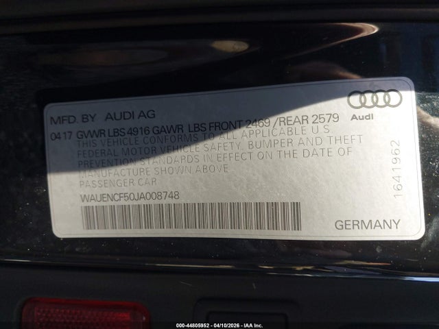 Продаж на аукціоні авто 2018 Audi A5 2.0t Premium, vin: WAUENCF50JA008748, номер лоту: 44805952