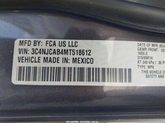 2021 JEEP COMPASS 3C4NJCAB4MT518612 Photo 8