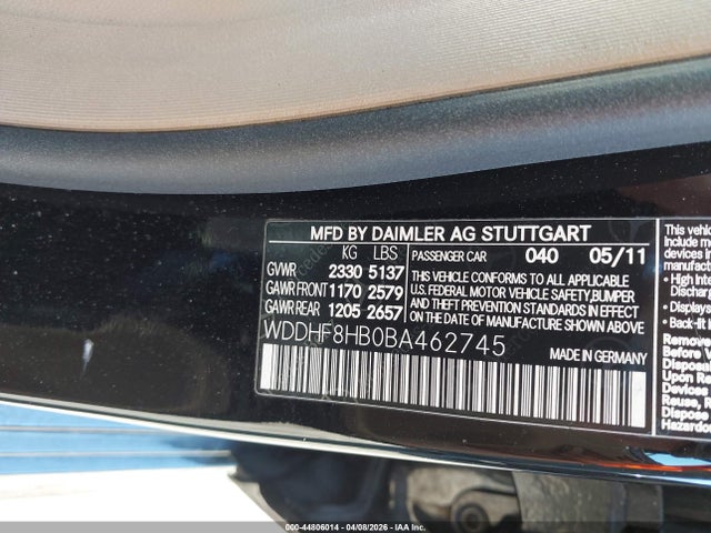 2011 MERCEDES-BENZ E 350 WDDHF8HB0BA462745 Photo 8