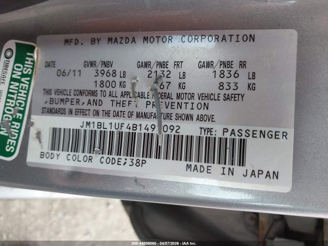 2011 MAZDA MAZDA3 JM1BL1UF4B1491092 Photo 8