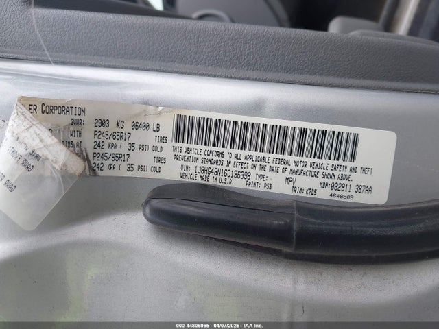 Продажа на аукционе авто 2006 Jeep Commander, vin: 1J8HG48N16C136398, номер лота: 44806065
