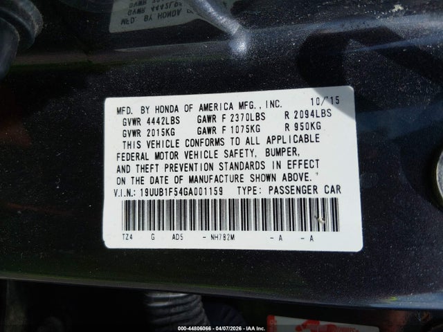 Продаж на аукціоні авто 2016 Acura Tlx Tech, vin: 19UUB1F54GA001159, номер лоту: 44806066