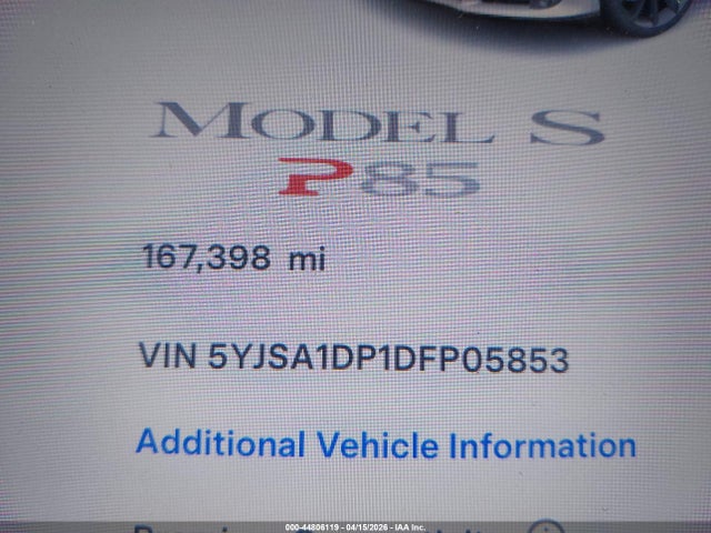 Aukcja sprzedaży 2013 Tesla Model S Performance, vin: 5YJSA1DP1DFP05853, numer aukcji: 44806119