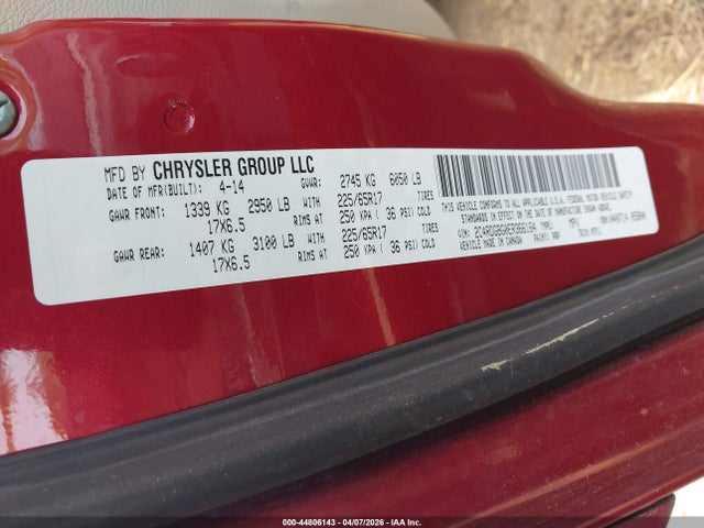 Продаж на аукціоні авто 2014 Dodge Grand Caravan Se 30th Anniversary, vin: 2C4RDGBG0ER366164, номер лоту: 44806143