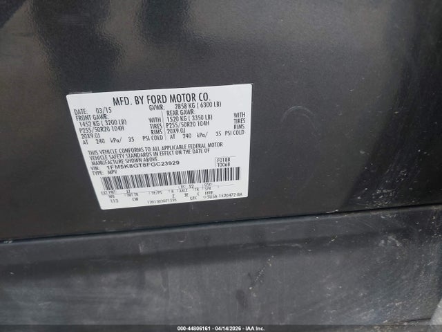 2015 FORD EXPLORER 1FM5K8GT8FGC23929 Photo 8