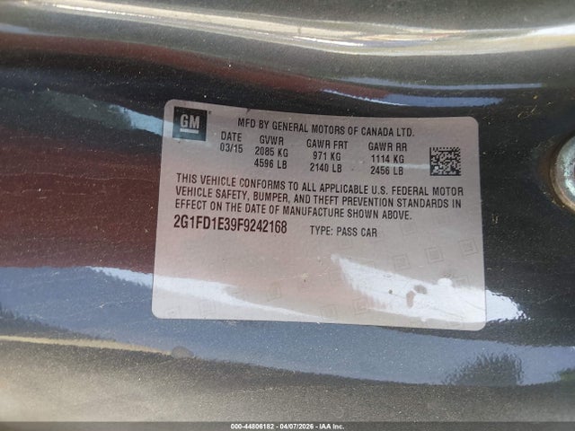 Chevrolet Camaro 1lt 2015 2G1FD1E39F9242168 Image 9