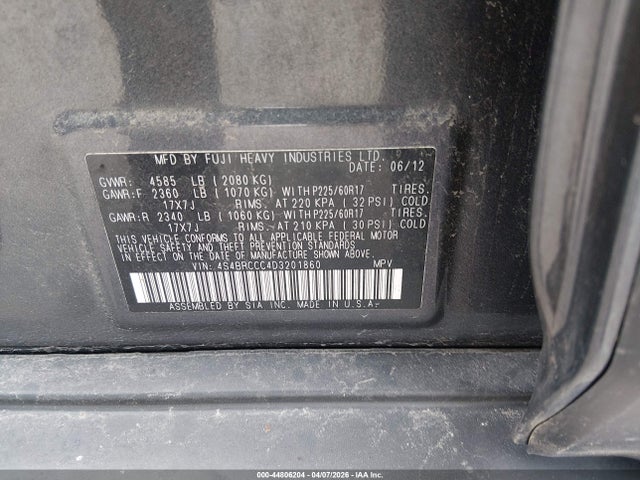 Продажа на аукционе авто 2013 Subaru Outback 2.5i Premium, vin: 4S4BRCCC4D3201860, номер лота: 44806204
