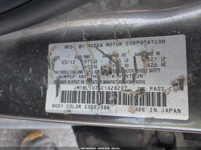 44806329 :رقم المزاد ، JM1BL1V76C1628297 vin ، 2012 Mazda Mazda3 I Touring مزاد بيع