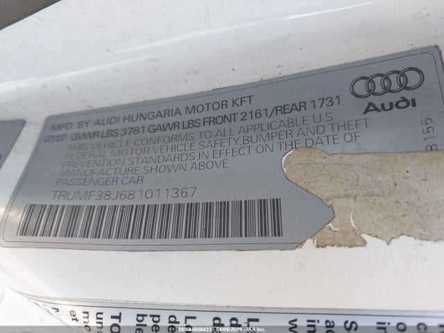 2008 AUDI TT TRUMF38J681011367 Photo 8