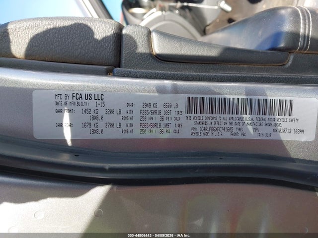 Aukcja sprzedaży 2015 Jeep Grand Cherokee Limited, vin: 1C4RJFBGXFC741605, numer aukcji: 44806443