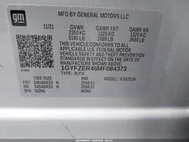 Aukcja sprzedaży 2021 Cadillac Xt4 Fwd Sport, vin: 1GYFZER46MF084373, numer aukcji: 44806447