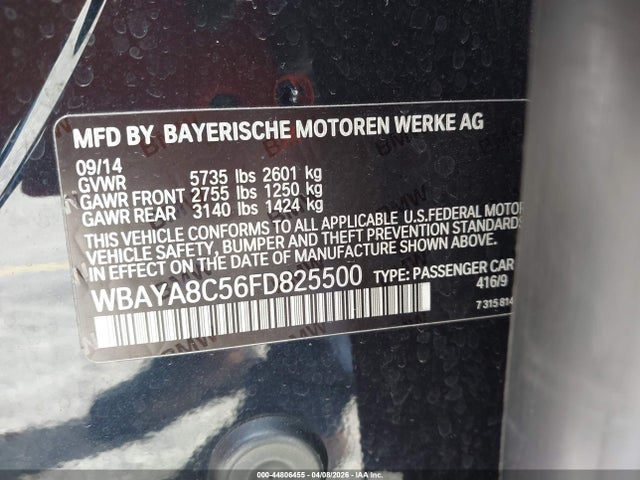 Aukcja sprzedaży 2015 Bmw 750i, vin: WBAYA8C56FD825500, numer aukcji: 44806455
