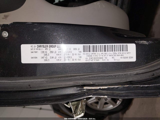 44806482 :رقم المزاد ، 2C4RC1BG3CR338002 vin ، 2012 Chrysler Town & Country Touring مزاد بيع