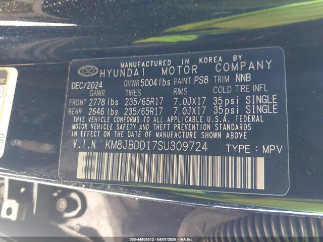 Hyundai Tucson Hybrid Blue 2025 KM8JBDD17SU309724 Image 9