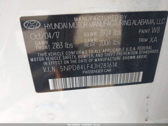 2018 HYUNDAI ELANTRA 5NPD84LF4JH281614 Photo 8