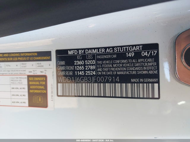 WDD1J6GB3JF007914 Mercedes-Benz E 400 4matic