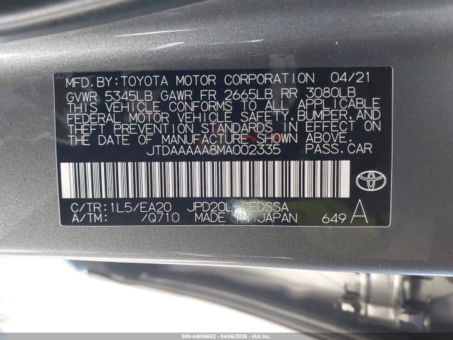 Toyota Mirai Xle 2021 JTDAAAAA8MA002335 Image 26