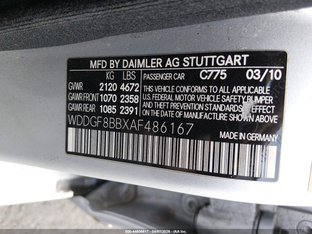 Aukcja sprzedaży 2010 Mercedes-benz C 300 Luxury 4matic/sport 4matic, vin: WDDGF8BBXAF486167, numer aukcji: 44806617
