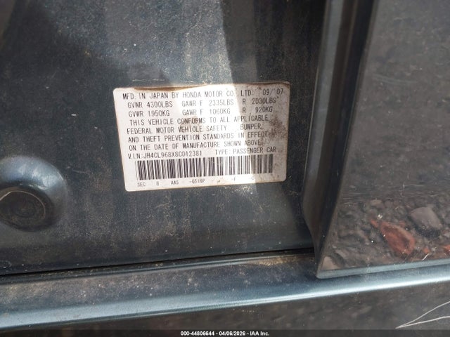 Продаж на аукціоні авто 2008 Acura Tsx, vin: JH4CL968X8C012381, номер лоту: 44806644