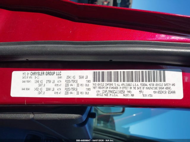 2012 JEEP LIBERTY 1C4PJMAK6CW110250 Photo 8