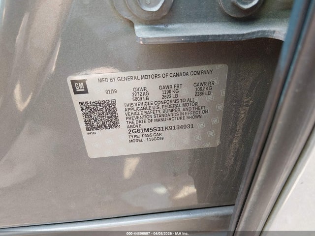 44806687 :رقم المزاد ، 2G61M5S31K9134931 vin ، 2019 Cadillac Xts Luxury مزاد بيع