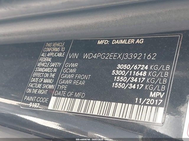 2018 MERCEDES-BENZ METRIS WD4PG2EEXJ3392162 Photo 8