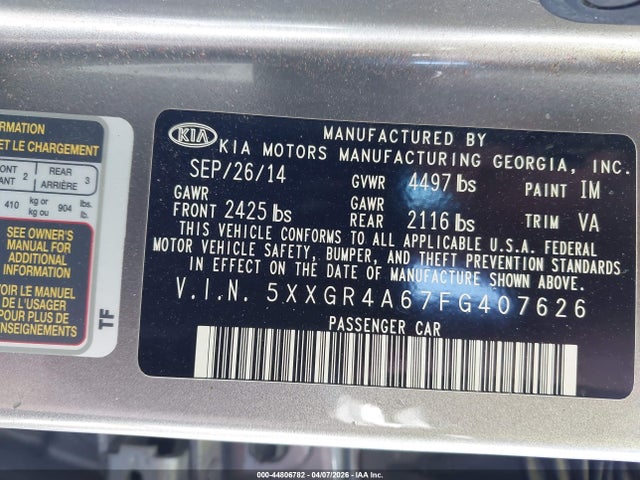 KIA Optima Sx Turbo 2015 5XXGR4A67FG407626 Image 9
