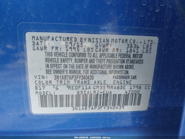 3N1AB7AP3FY340439 Nissan SENTRA SR
