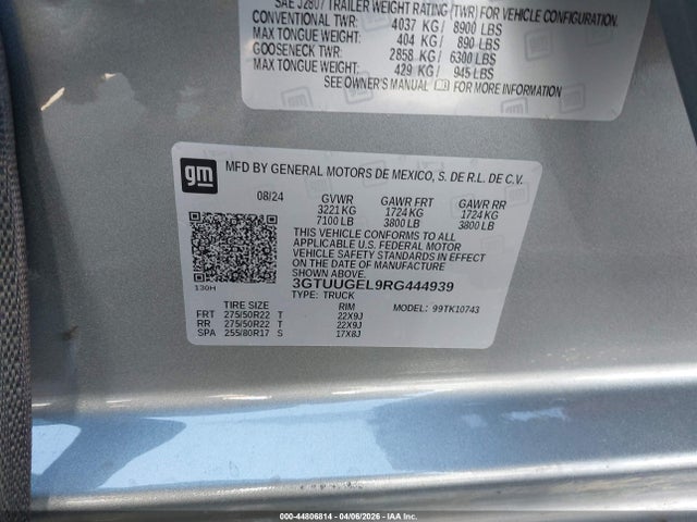 3GTUUGEL9RG444939 GMC Sierra 1500 4wd Standard Box Denali