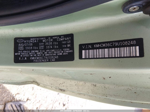 2009 HYUNDAI ACCENT KMHCM36C79U108248 Photo 8
