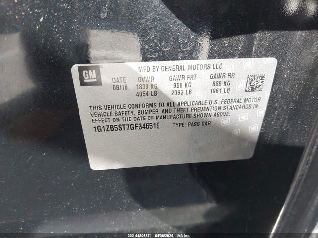 Chevrolet MALIBU LS 2016 1G1ZB5ST7GF346519 Image 9