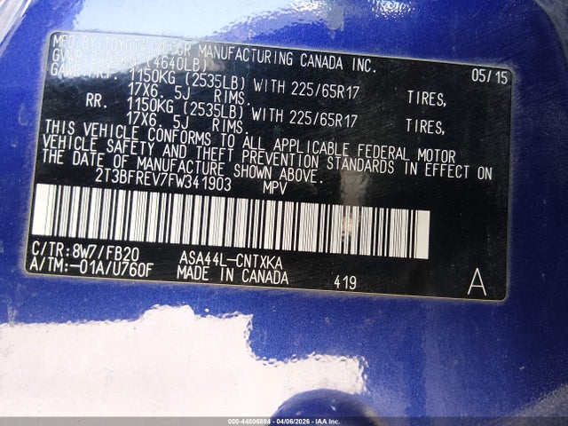 Toyota RAV4 LE 2015 2T3BFREV7FW341903 Image 9