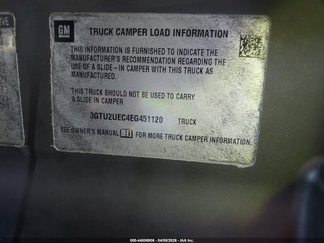 Aukcja sprzedaży 2014 Gmc Sierra 1500 Sle, vin: 3GTU2UEC4EG451120, numer aukcji: 44806906