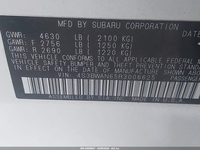 2024 SUBARU LEGACY 4S3BWAN65R3006625 Photo 8