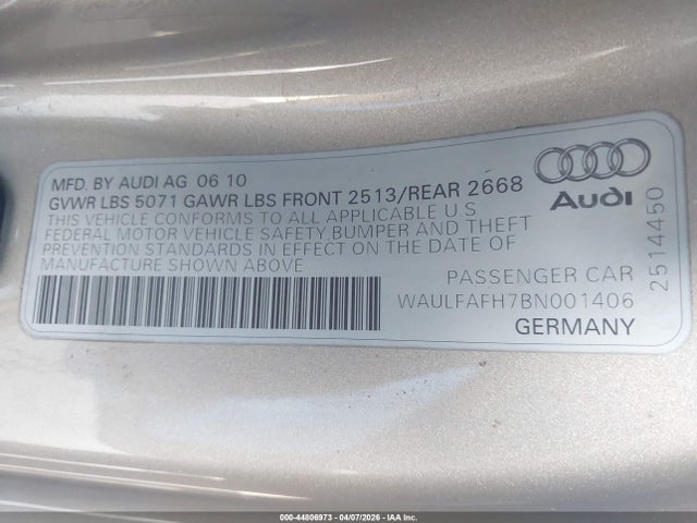 2011 AUDI A5 WAULFAFH7BN001406 Photo 8