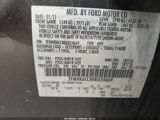 2011 FORD FLEX 2FMHK6CC8BBD24669 Photo 8