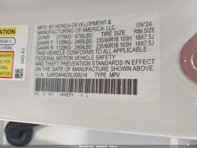 2025 HONDA CR-V 5J6RS4H42SL009214 Photo 8