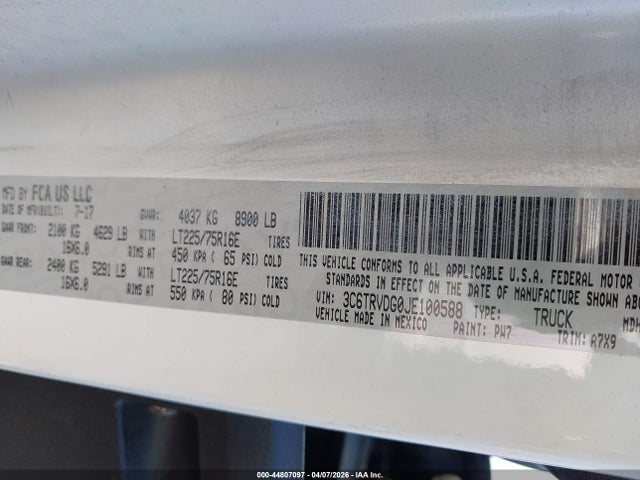 2018 RAM PROMASTER 2500 3C6TRVDG0JE100588 Photo 8