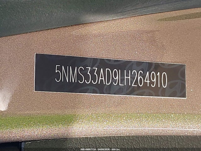 Продаж на аукціоні авто 2020 Hyundai Santa Fe Sel, vin: 5NMS33AD9LH264910, номер лоту: 44807124