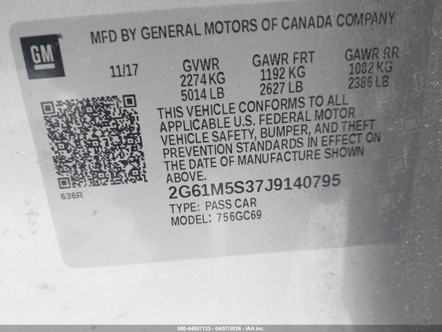 Продаж на аукціоні авто 2018 Cadillac Xts Luxury, vin: 2G61M5S37J9140795, номер лоту: 44807133