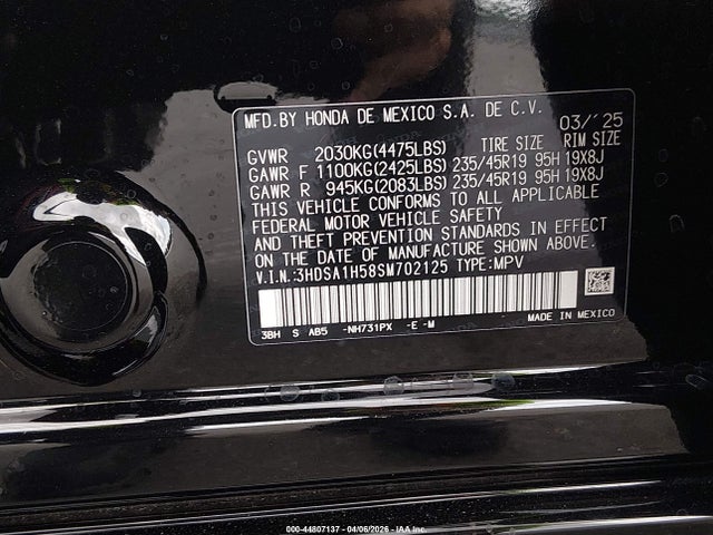 Aukcja sprzedaży 2025 Acura Adx A-spec, vin: 3HDSA1H58SM702125, numer aukcji: 44807137